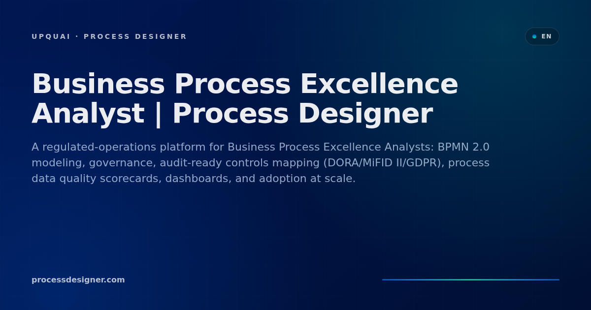 Business Process Excellence Analyst | Process Designer