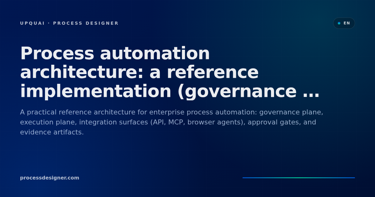 Process automation architecture: a reference implementation (governance ...