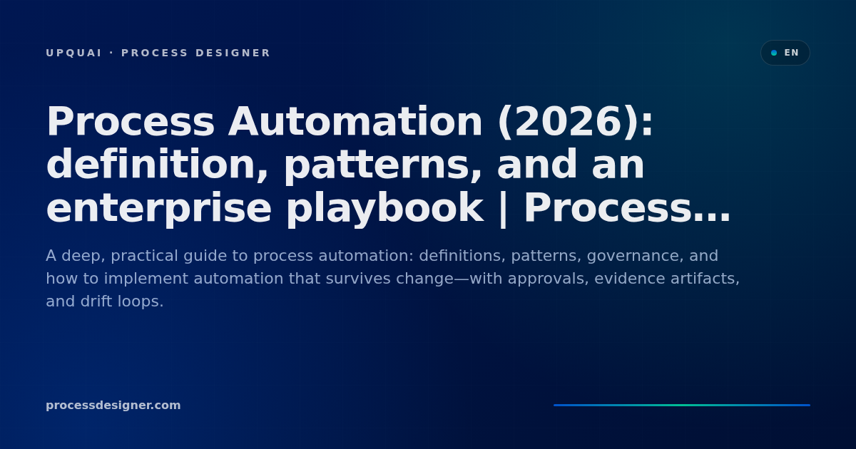 Process Automation (2026): definition, patterns, and an enterprise ...