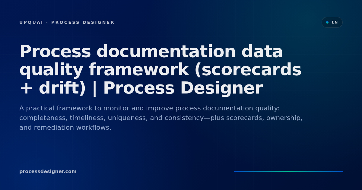 Process documentation data quality framework (scorecards + drift ...